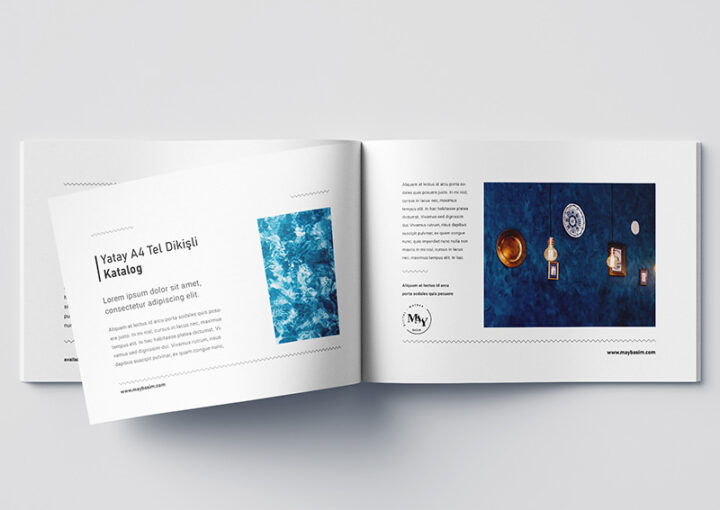 Yatay A4 Tel dikişli katalog cafe restoran